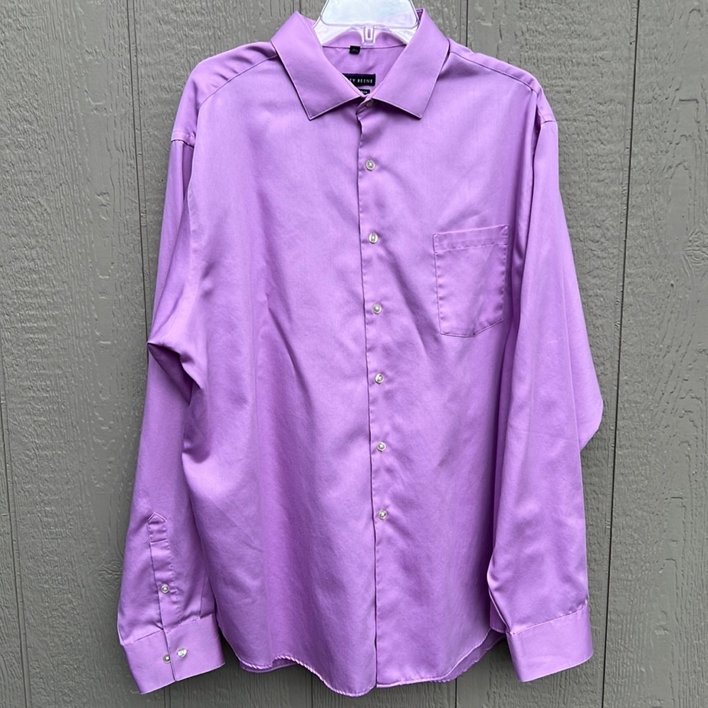 Geoffrey Beene Classic Fit No Iron long Sleeved Dress Shirt Size 18 36/37